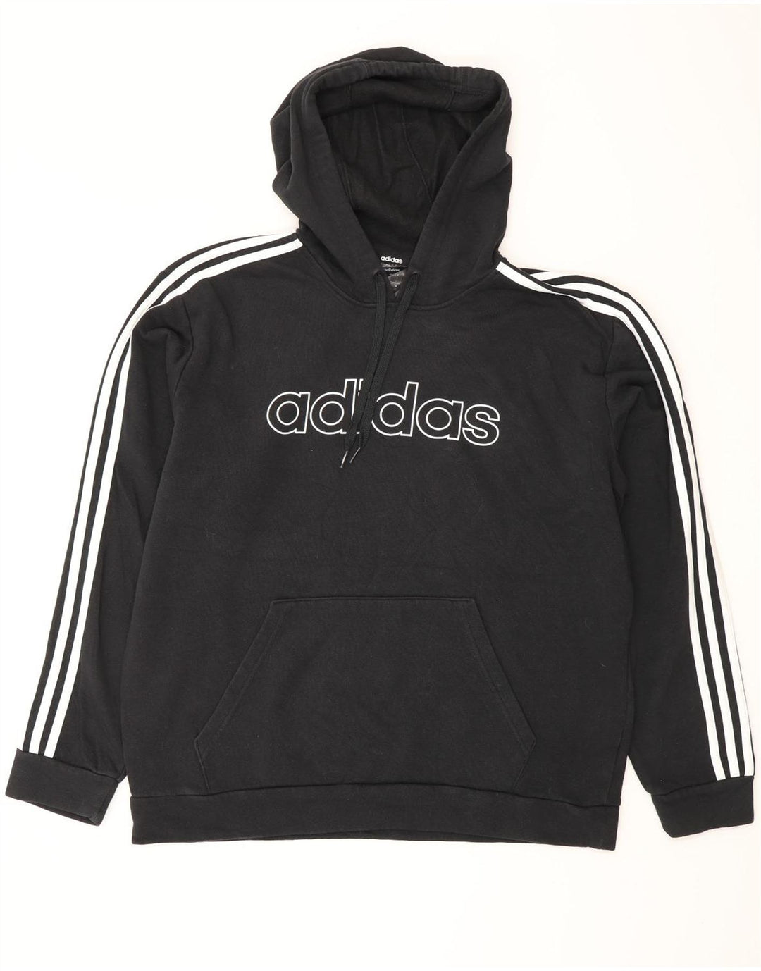 ADIDAS Hombre Graphic Sudadera con capucha Jumper Grande Algodón Negro