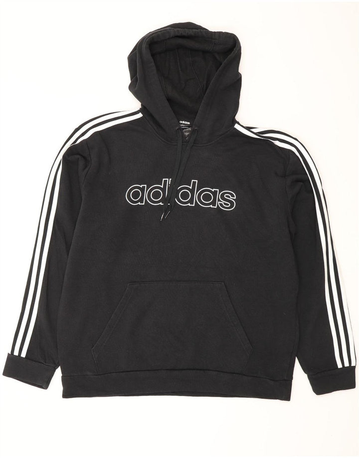 ADIDAS Hombre Graphic Sudadera con capucha Jumper Grande Algodón Negro