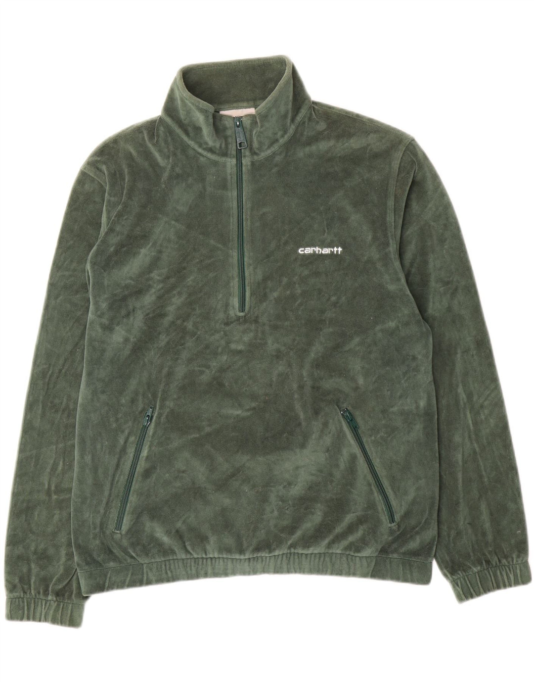 Carhartt Hombre Sudadera Con Cremallera Y Cuello Jumper Small Algodón Verde