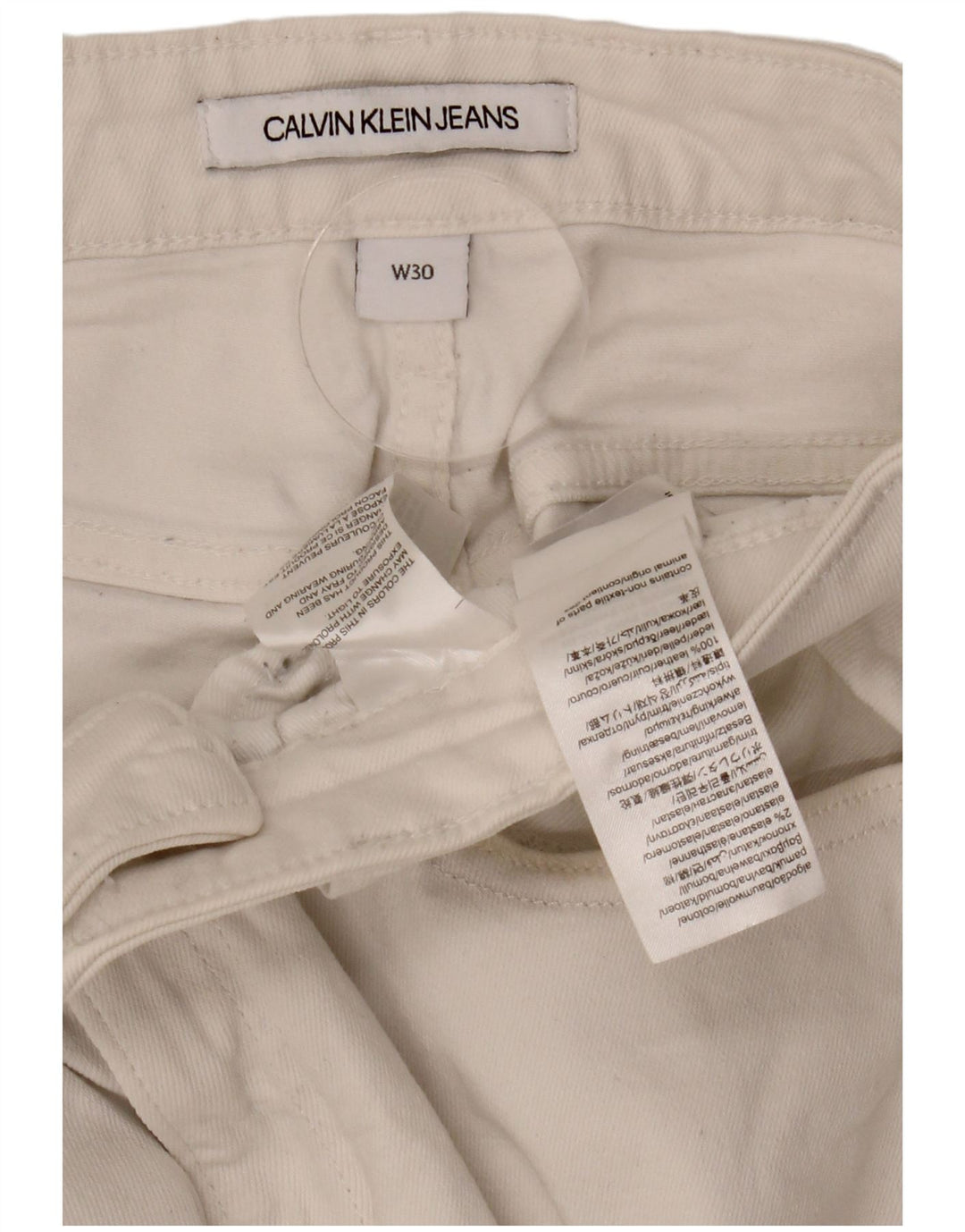 Vaqueros cropped para mujer CALVIN KLEIN W30 L24 Algodón blanco