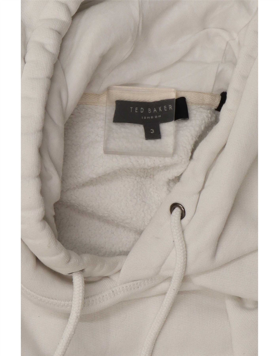 Ted Baker Sudadera con capucha extragrande para mujer talla 3 mediana blanca