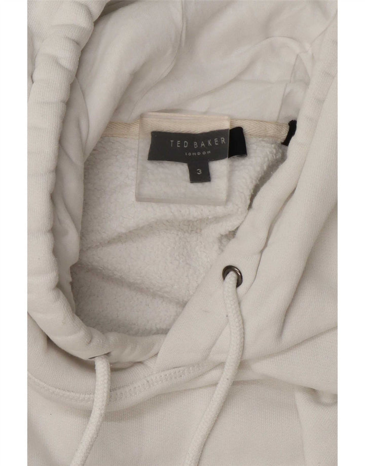 Ted Baker Sudadera con capucha extragrande para mujer talla 3 mediana blanca