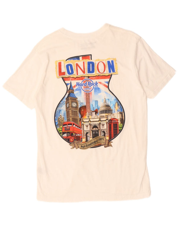 Hard Rock Hotel Hombres London Graphic Camiseta Top Medio Algodón Blanco