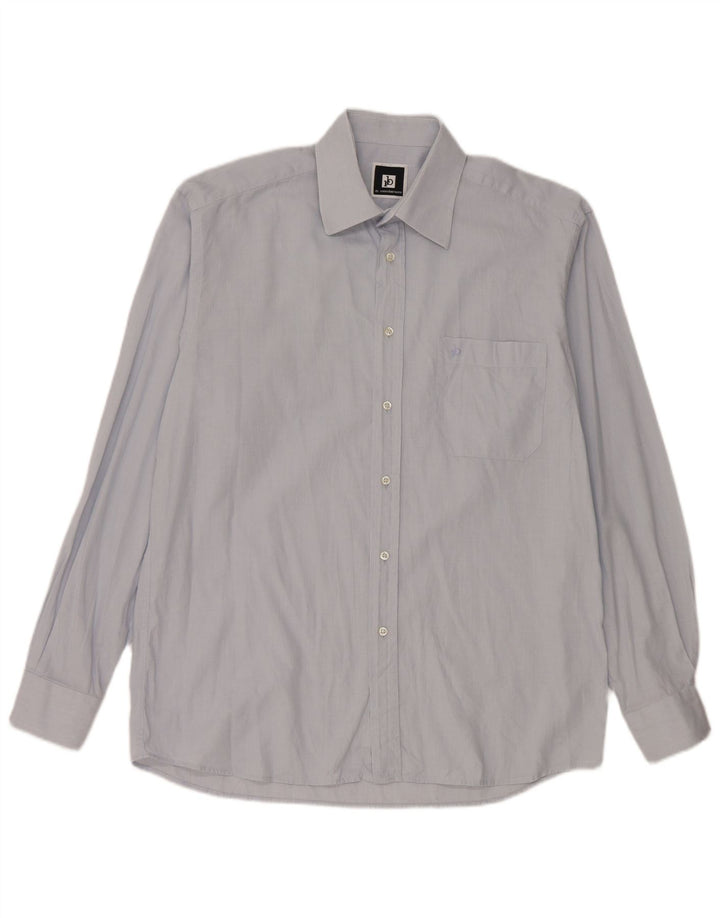 Camisa Roccobarocco para hombre talla 41 16 algodón azul grande