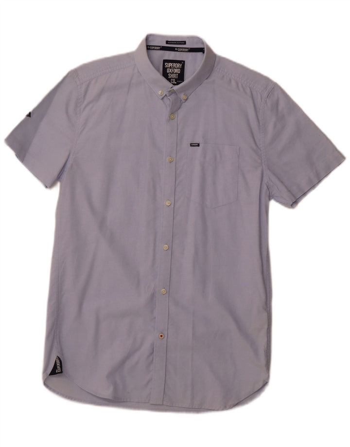 SUPERDRY Camisa Manga Corta Hombre Algodón Azul Medio