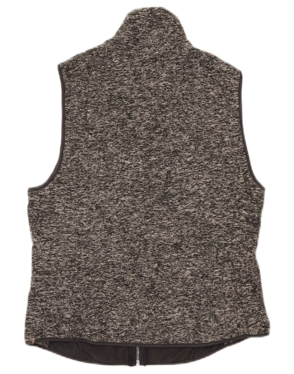 Abercrombie & Fitch Chaleco polar para mujer UK 42 Poliéster moteado gris medio