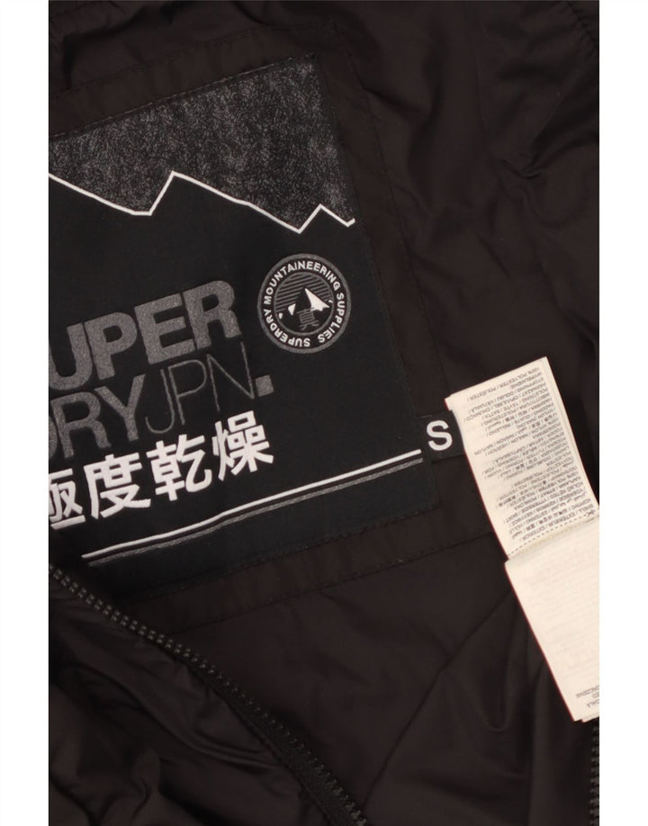 SUPERDRY Chaqueta acolchada con capucha para mujer UK 40 Small Poliéster negro