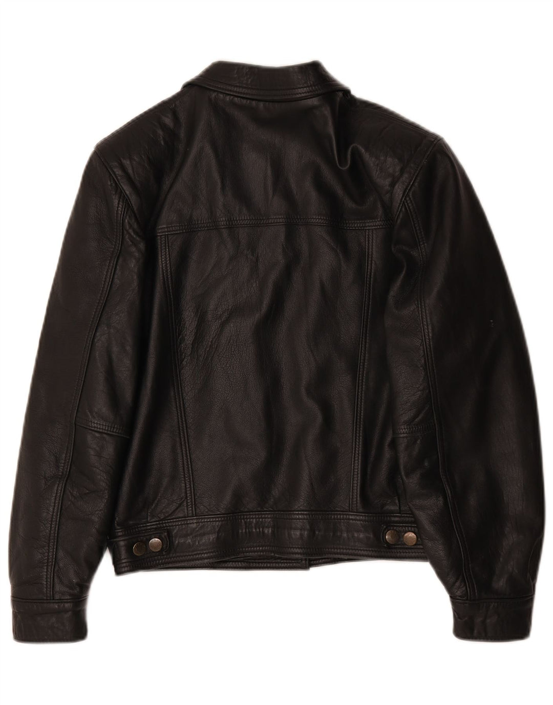 Vintage mujer chaqueta de cuero de gran tamaño Reino Unido 10 pequeño negro