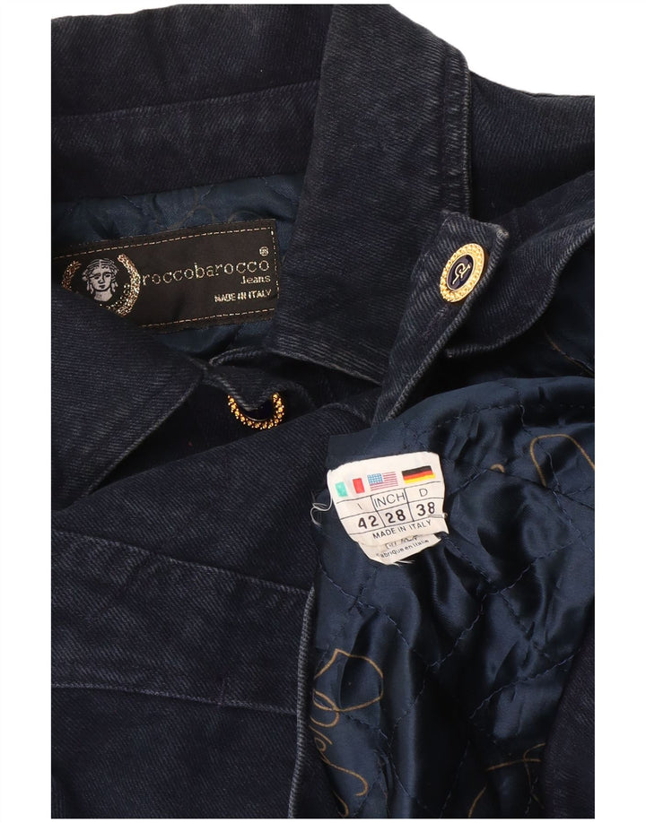 Roccobarocco Chaqueta Vaquera Mujer IT 42 Mediana Azul Marino Algodón