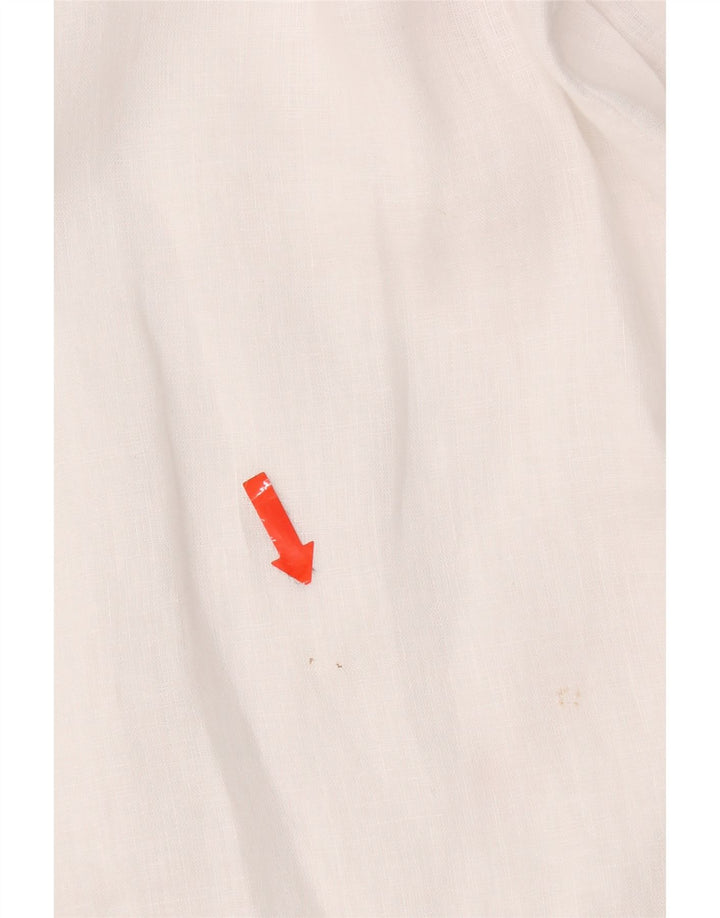 Camisa extragrande para mujer Joules UK 8 Small White Floral Linen