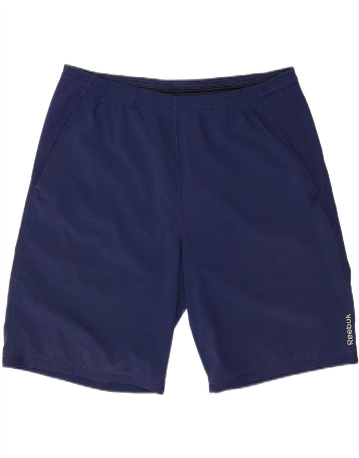REEBOK Pantalones cortos deportivos para hombre Grande Azul marino Poliéster
