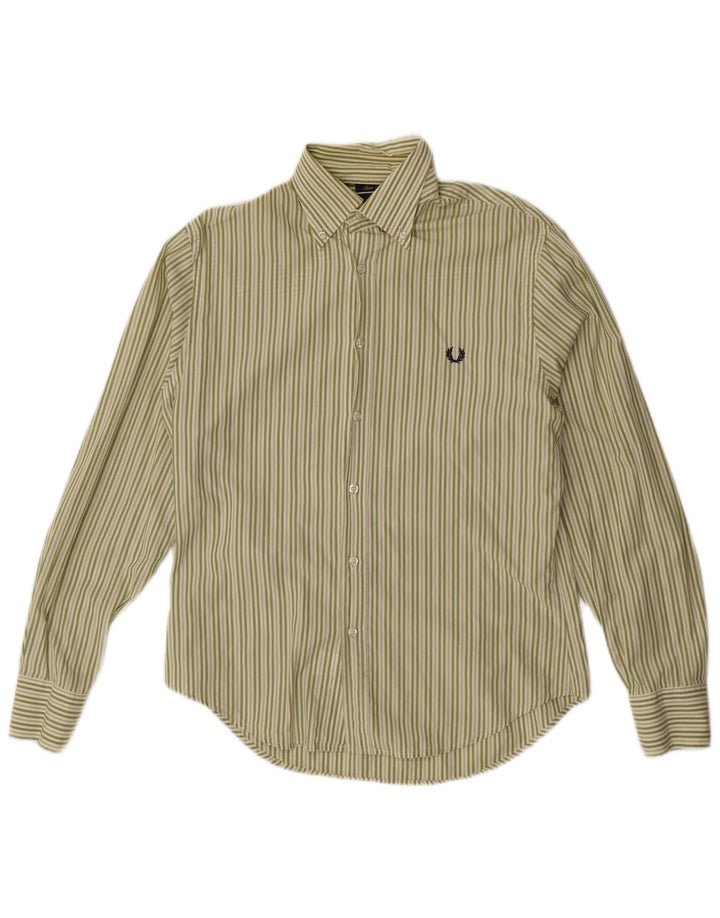 Camisa Fred Perry Hombre Slim Fit Raya diplomática verde medio