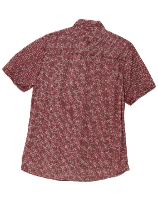 Camisa de corte clásico de manga corta para hombre de Fat Face, lino geométrico rojo pequeño