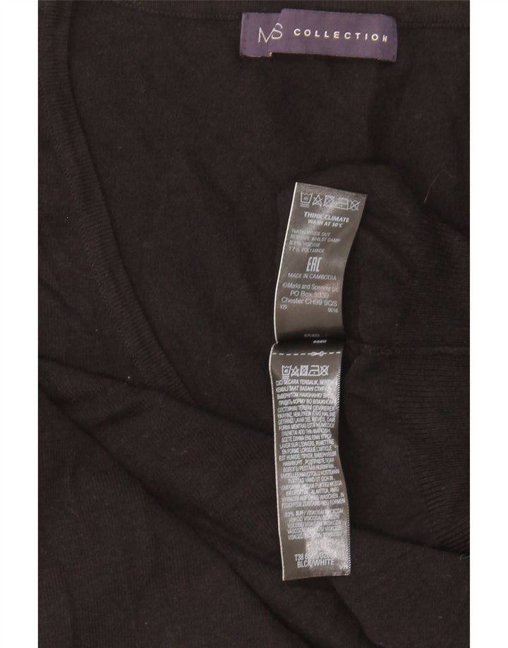 Marks & Spencer Jersey con cuello en V para mujer UK 44 Viscosa negra mediana
