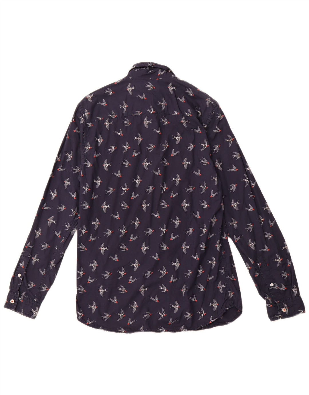 JACK & JONES Hombre Camisa Gráfica Pequeña Azul Marino Algodón