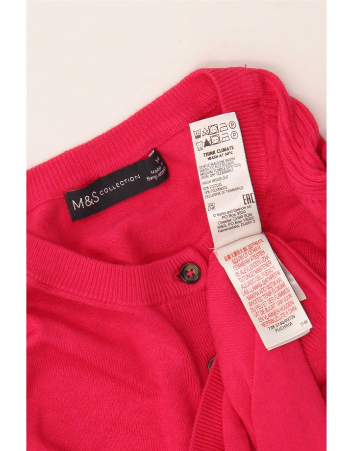 Marks & Spencer Suéter tipo cárdigan para mujer UK 44 Viscosa rosa mediana