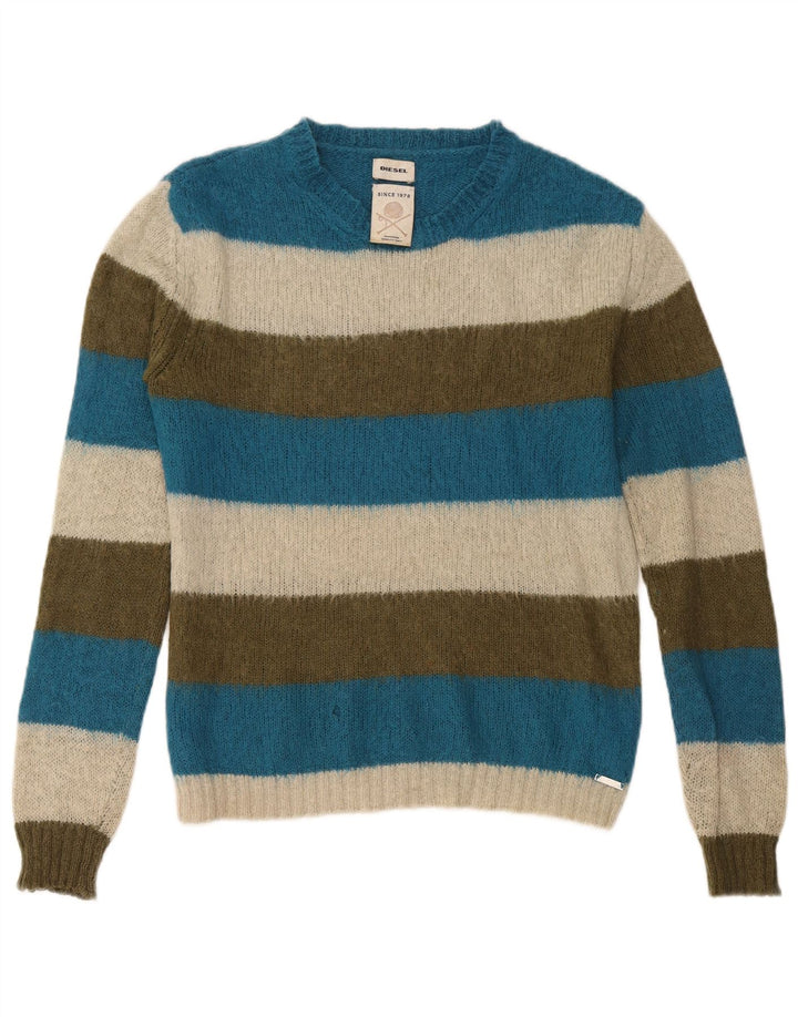 Diesel Jersey Con Cuello Barco Para Hombre Pequeño Acrílico A Rayas Multicolor