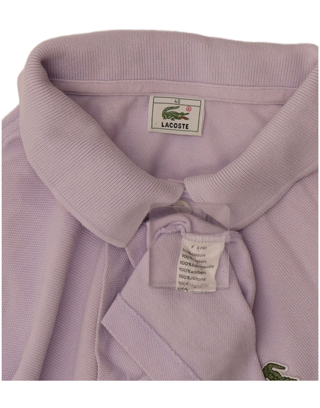 Polo Lacoste Mujer Talla 40 Medio Algodón Púrpura
