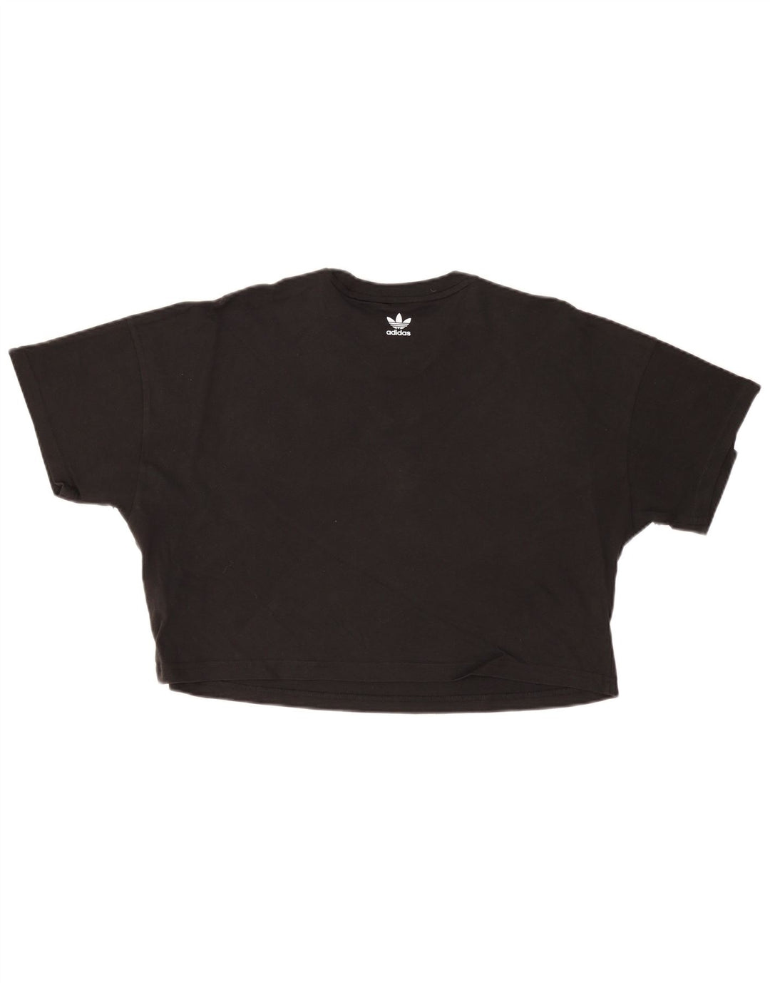 Adidas Camiseta de gran tamaño para mujer con gráfico corto UK 12 Medium Black Cotton