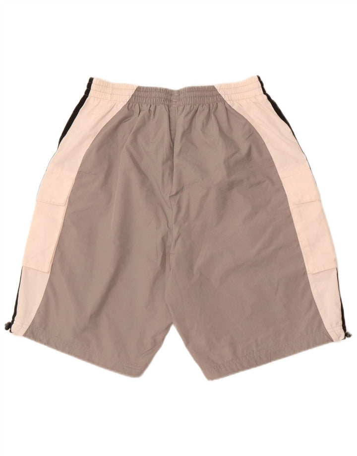 Adidas - Pantalones cortos deportivos para hombre, poliéster color block, pequeño, gris