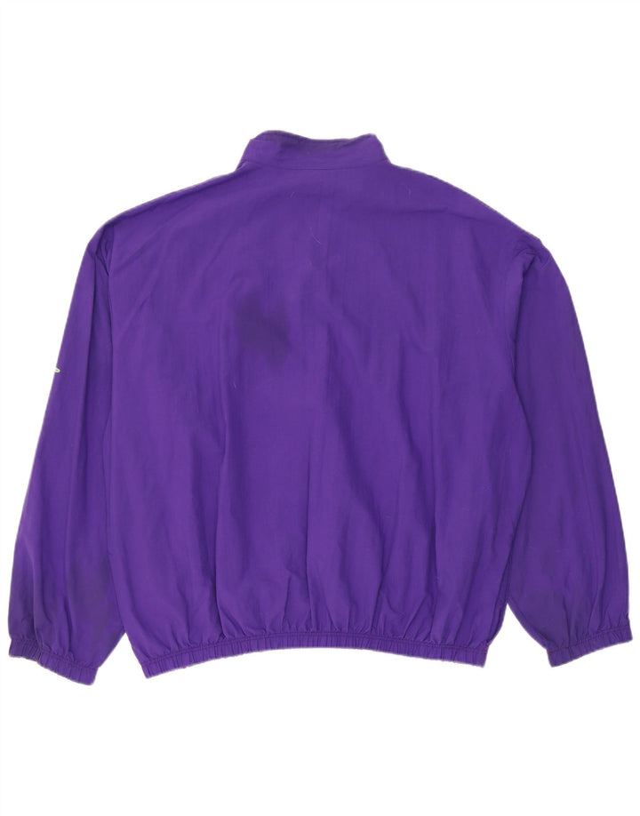 Vintage hombres pullover chándal top chaqueta un tamaño púrpura nylon
