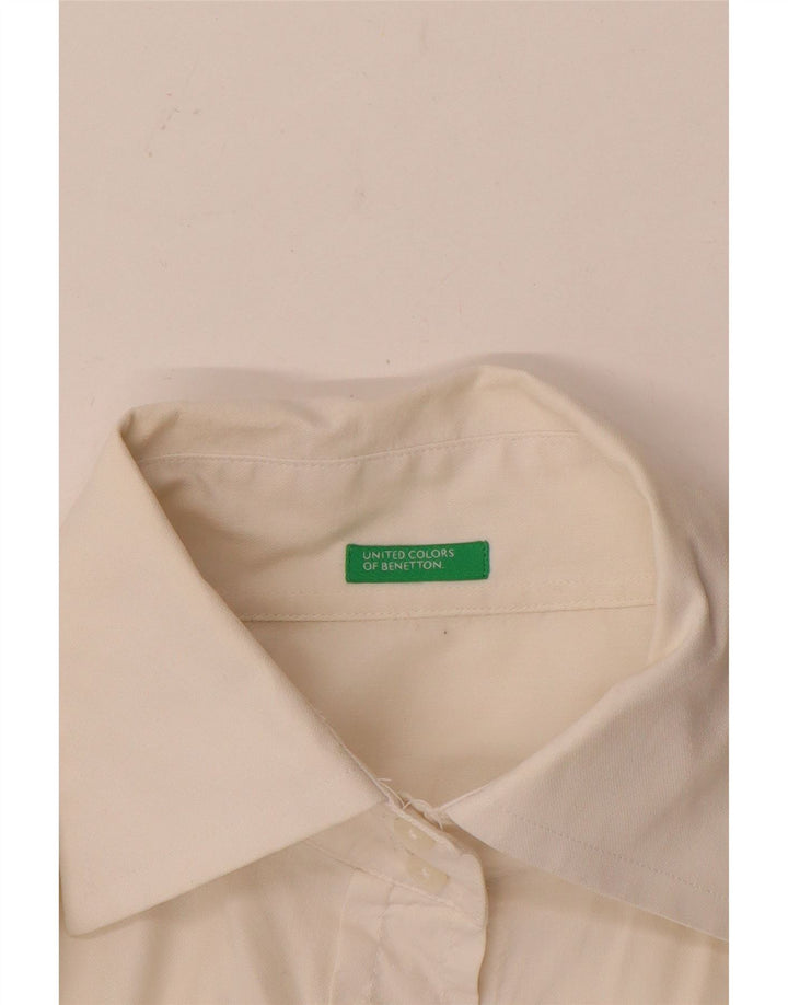 Camisa Benetton Mujer ES 42 Mediano Blanco