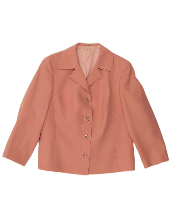 Goldix Chaqueta Blazer de 4 Botones para Mujer UK 12 Lana Rosa Mediana