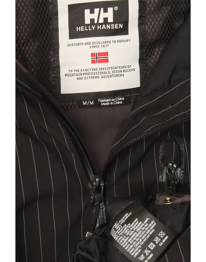 Helly Hansen Chaqueta impermeable con capucha gráfica para hombre Reino Unido 38 Mediano Negro Rayas