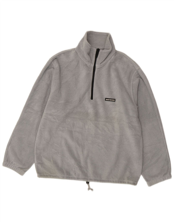 Jersey De Forro Polar Con Cremallera En El Cuello Gris Medio Aesse Hombre