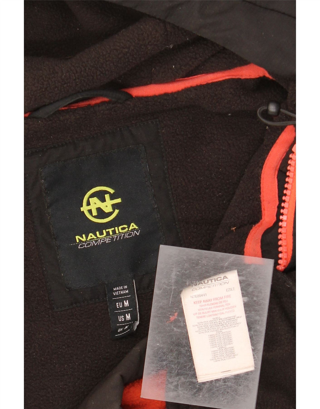 NAUTICA Jersey con capucha y cuello con cremallera para hombre Poliéster negro mediano