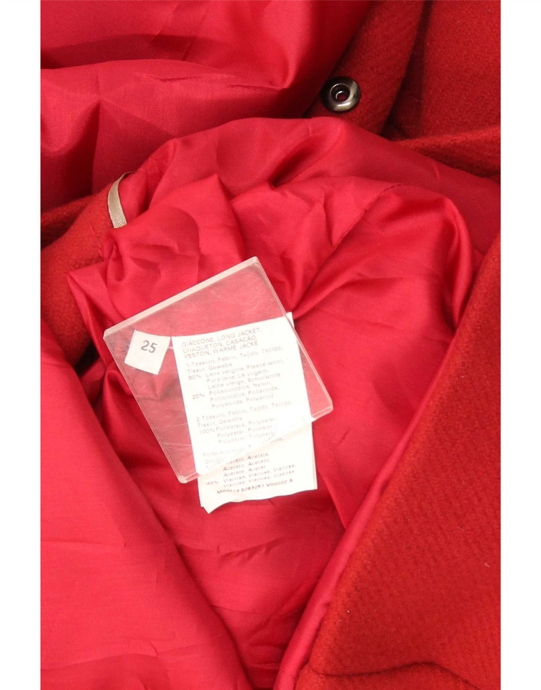 Marina Sport Abrigo extragrande con capucha para mujer Talla 25 Lana virgen roja grande