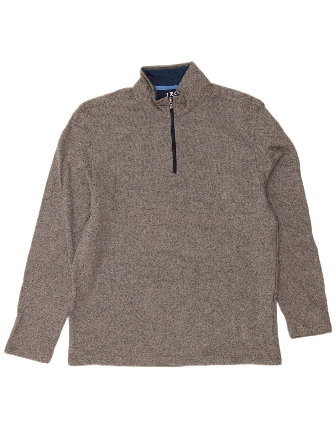 IZOD Sudadera con cuello y cremallera para hombre Jersey Gris medio Poliéster moteado