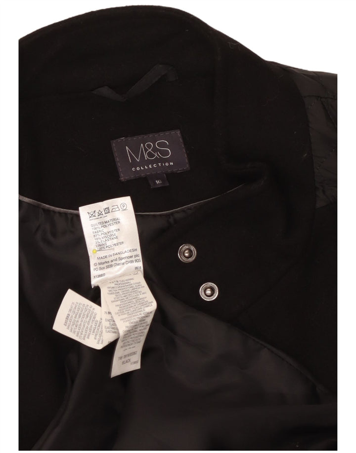 Marks & Spencer Abrigo acolchado para mujer UK 46 Grande Poliéster negro