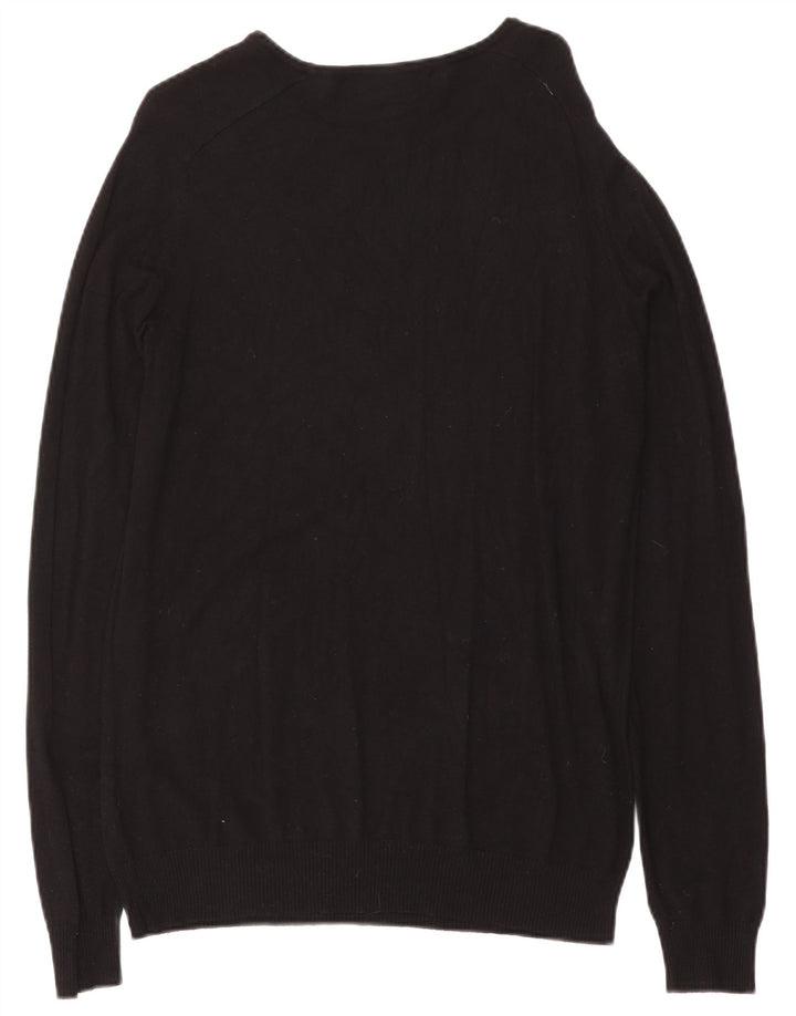 Zara Hombre Jersey Con Cuello Barco Jersey Grande Negro