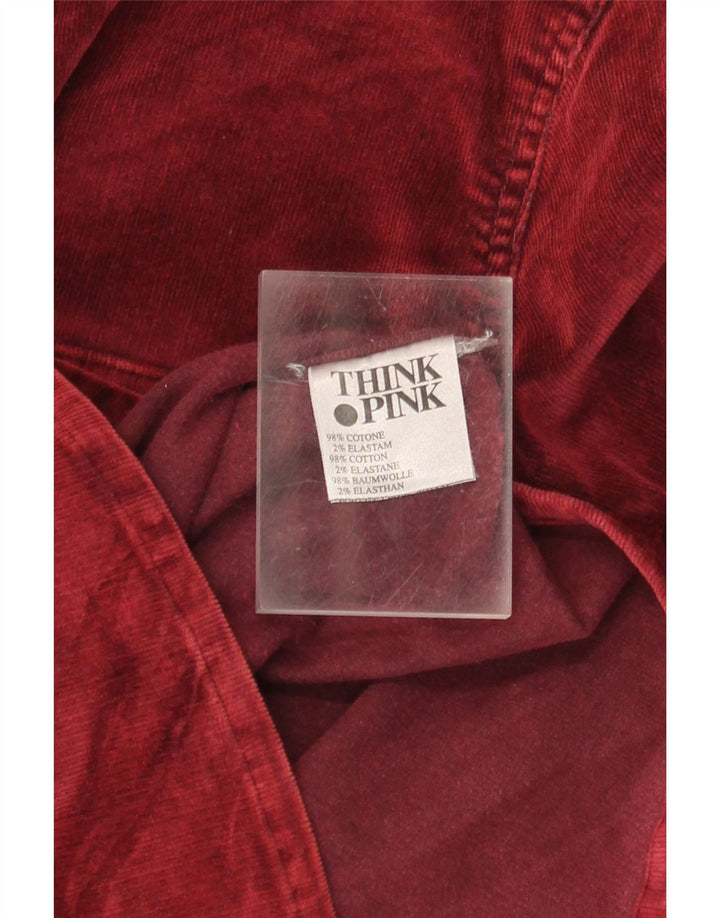 Think Pink Camisa de pana para mujer UK 44 Algodón burdeos mediano
