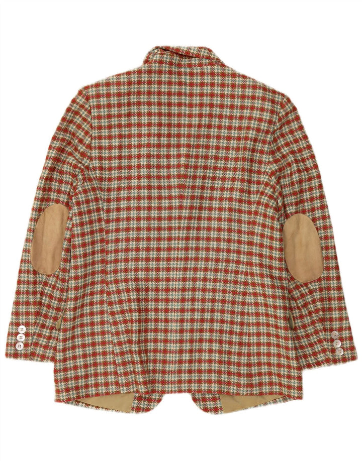 Chaqueta tipo blazer de 3 botones para mujer Country UK 40 Large Red Check