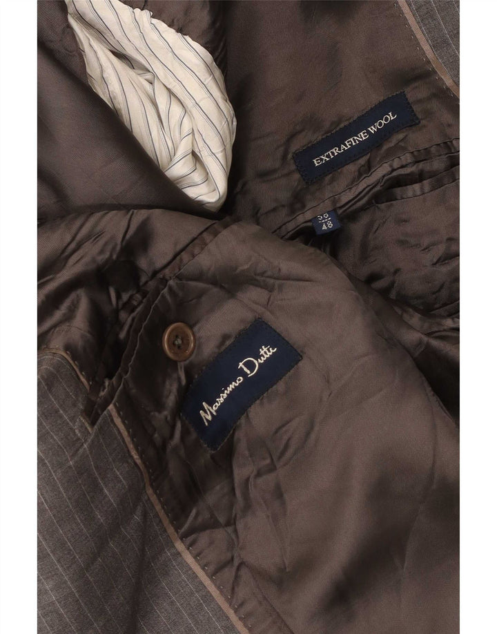 Massimo Dutti Chaqueta Blazer De 2 Botones Para Hombre EU 58 2XL Lana Gris A Rayas