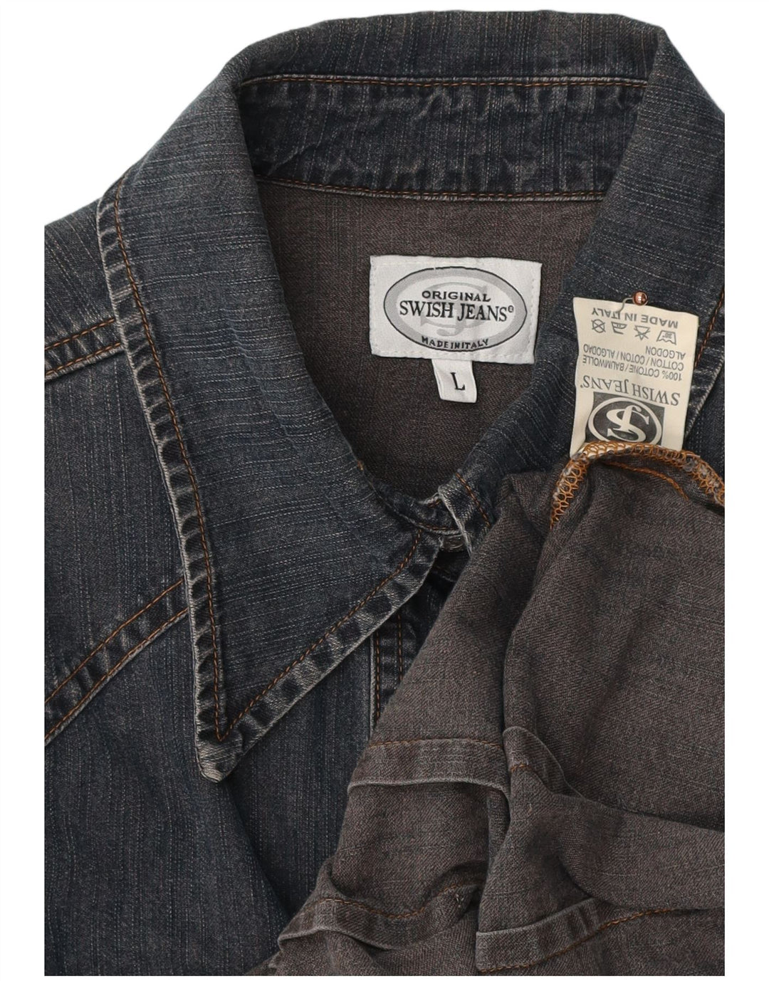 SWISH Camisa vaquera para mujer UK 40 Grande Algodón azul marino
