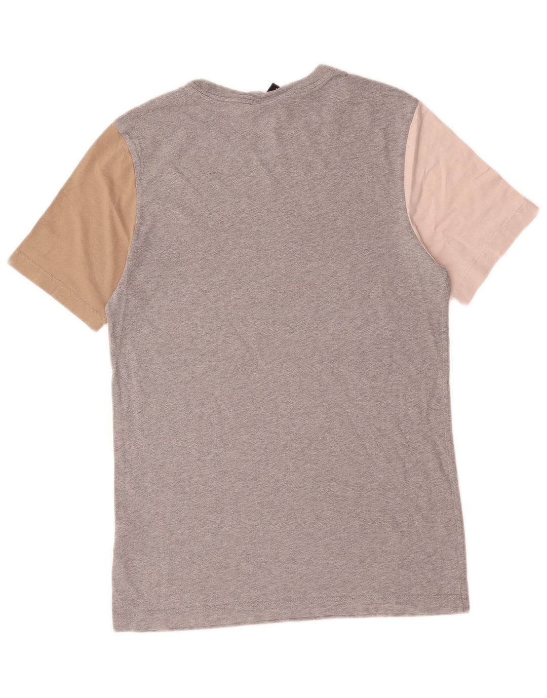 Camiseta Nike de corte estándar para hombre, parte superior de algodón color block en gris medio
