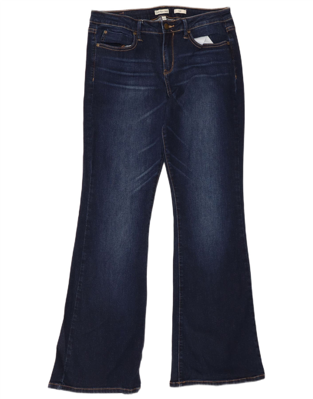 CALVIN KLEIN Vaqueros acampanados para mujer US 10 Mediano W30 L32 Algodón azul