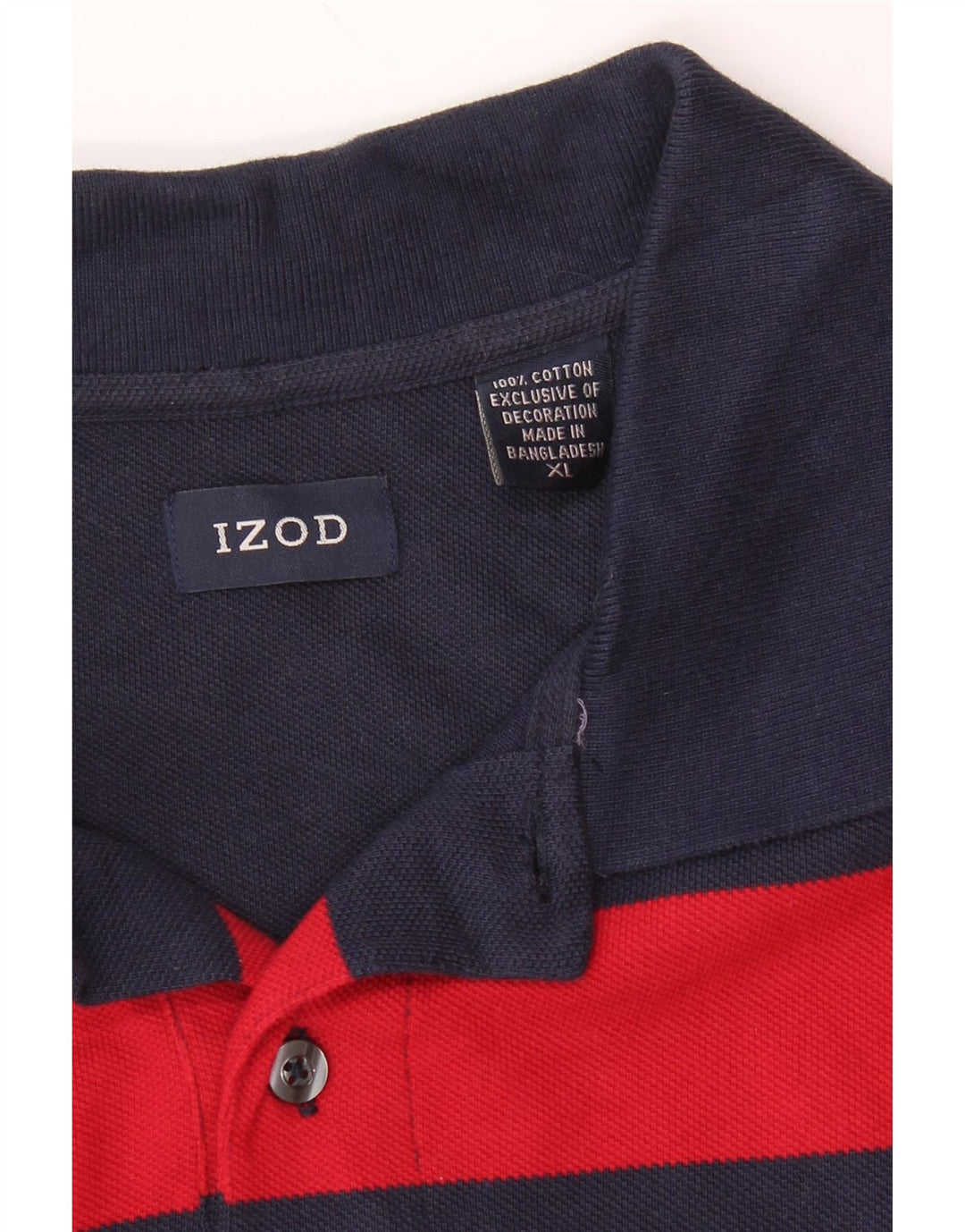 IZOD Polo Rugby Hombre XL Algodón Rayas Azul Marino