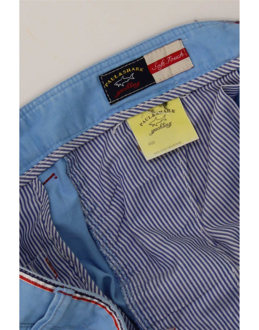 Paul & Shark Pantalones cortos chinos para hombre W36 Algodón azul grande