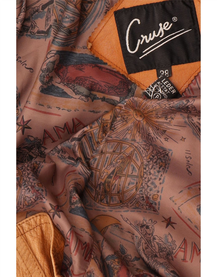 CRUSE Abrigo de cuero extragrande para mujer EU 38 Cuero marrón medio