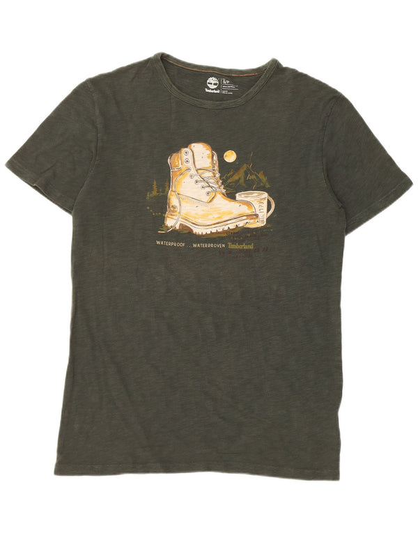 Timberland Hombre Slim Fit Graphic Camiseta Top Pequeño Algodón Caqui