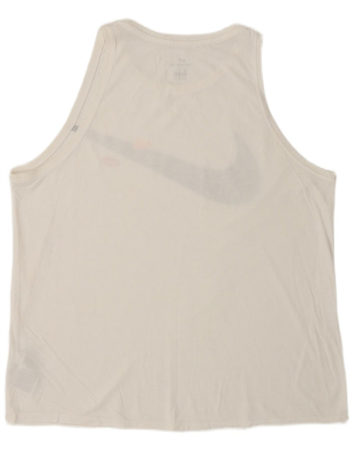 Nike Camiseta sin mangas Dri Fit Graphic para hombre Algodón blanco mediano