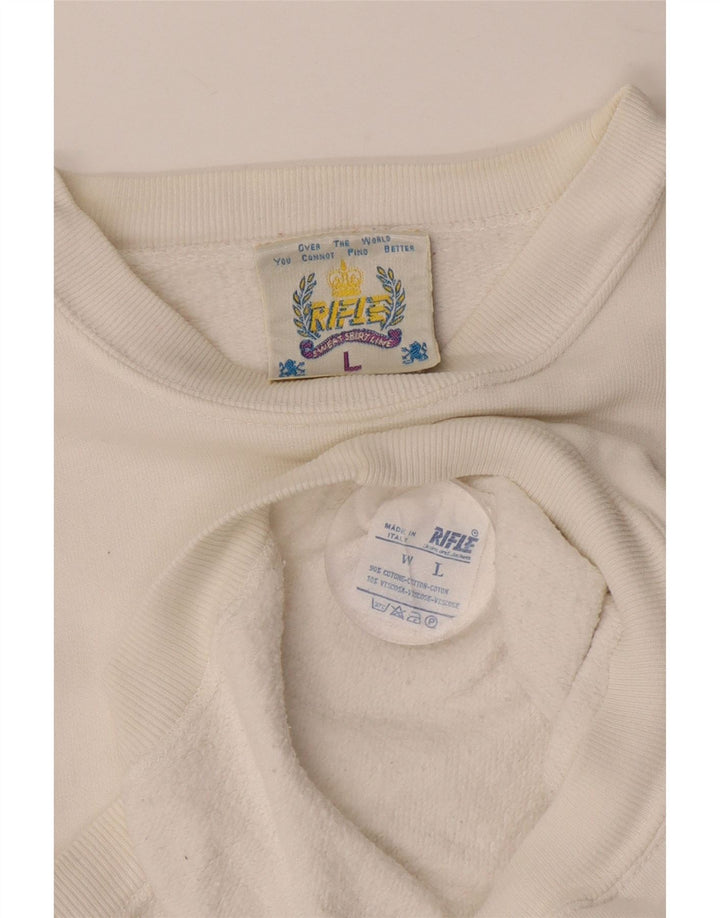 RIFLE Sudadera para hombre Jumper Large Blanco Algodón