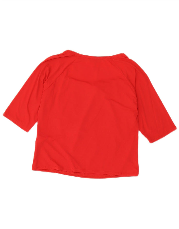 Armani Jeans Blusa corta de manga 3/4 para mujer UK 44 Poliamida roja mediana