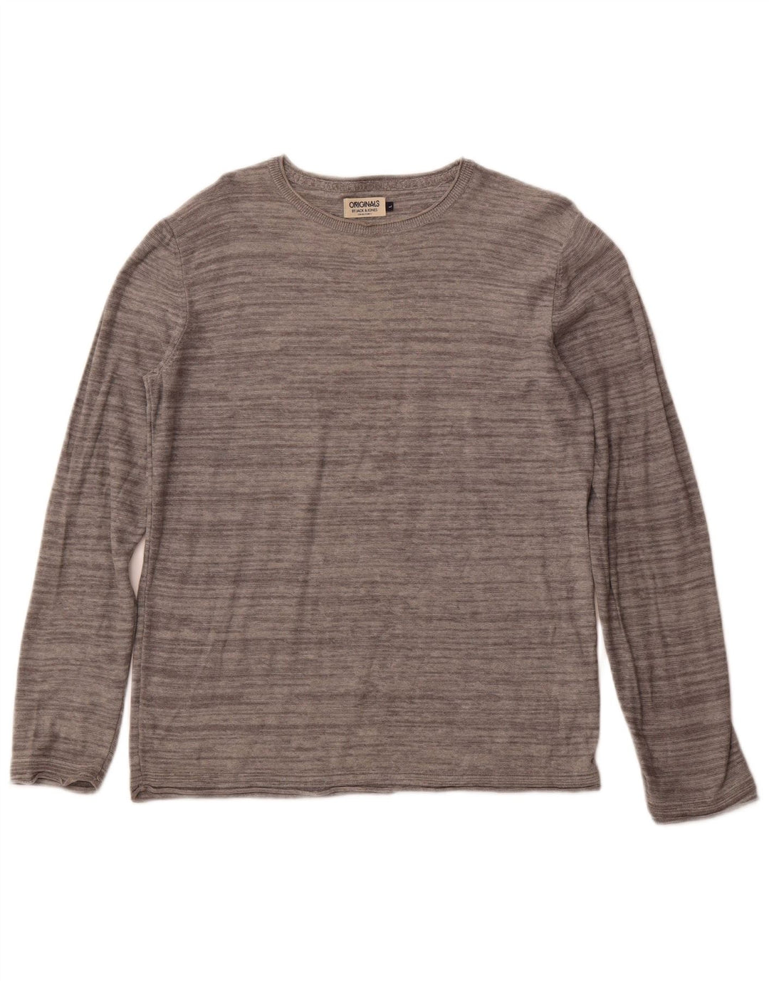 JACK & JONES Hombre Top Manga Larga Grande Gris Algodón