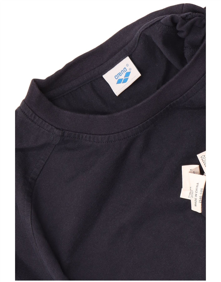 Arena Hombre Camiseta Gráfica Top Medium Azul Marino Algodón