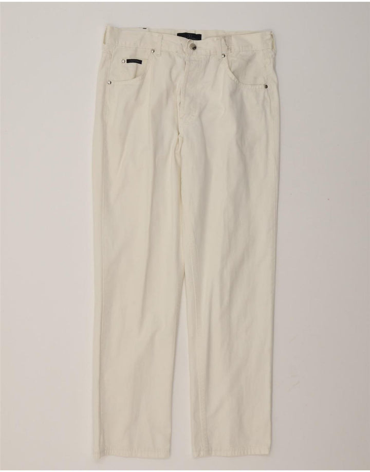 VALENTINO Pantalón Casual Recto Hombre W36 L31 Algodón Blanco